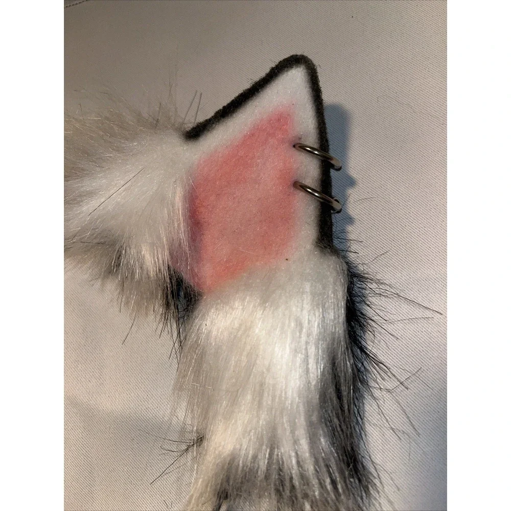 Handmade Faux Fur Wolf/ Fox Ears Headband Realistic Furry Fluffy Animal HairHoop